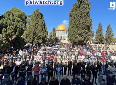 Mass prayer held at Temple Mount for the Palestinian terrorist who murdered a young man  