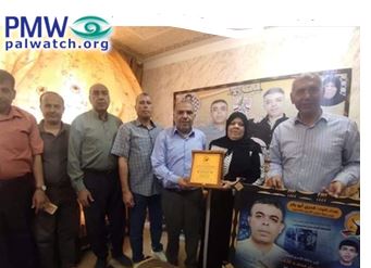 PLO Commission of Prisoners’ Affairs delegation visits the mother of terrorist Diya Al-Agha