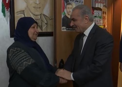 Palestinian Authority Prime Minister visits house of Um Nasser Abu Hmeid, mother of 6 terrorists responsible for at least 10 murders