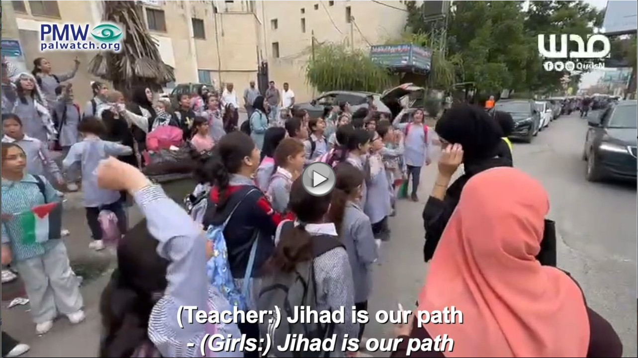 West Bank girls march: “Blow up the Zionist’s head… Strike Tel Aviv… Strike Ashkelon”