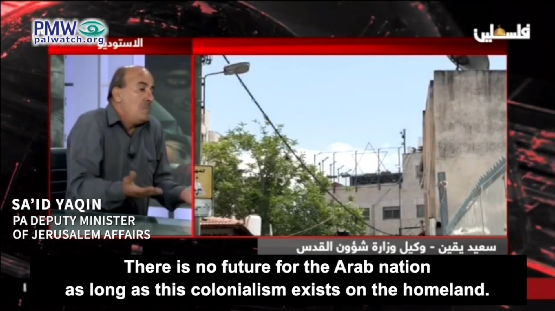 Palestinian Authority Dep. Minister: “No future for the Arab nation as long as ‎this colonialism (Israel) is on the homeland”‎