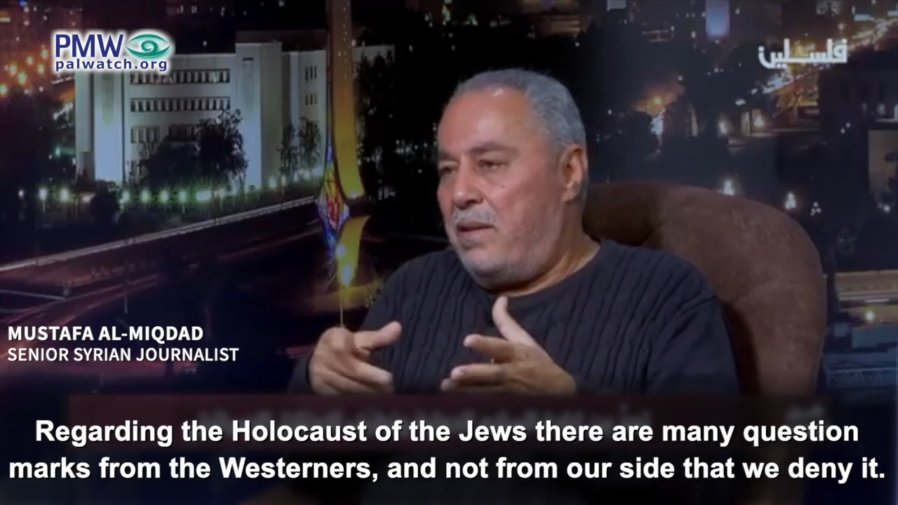 Palestinian Authority TV again denies Holocaust for second time in a month