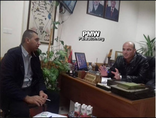 Map of “Palestine” that erases Israel at the Palestinian Authority Hebron district headquarters