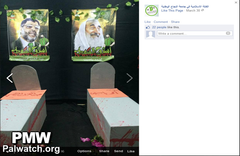Exhibit at USAID-funded Palestinian university honors arch-terrorists Abd Al-Aziz Al-Rantisi ‎and Ahmed Yassin
