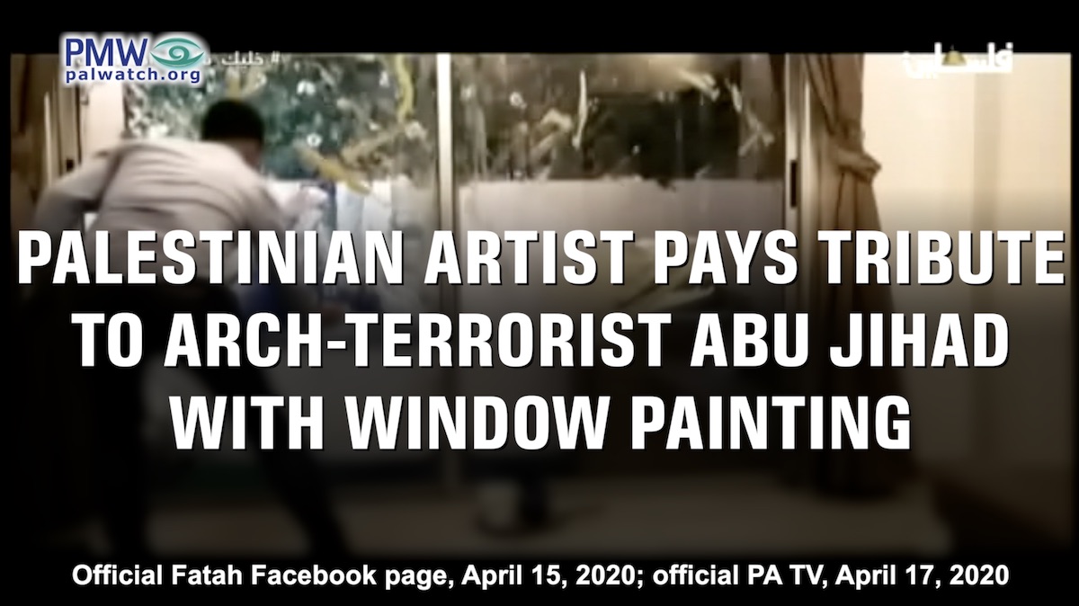 Palestinian artist pays tribute to arch-terrorist Abu Jihad with window painting