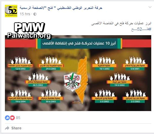 Fatah’s devotion to its “hero,” “pure blood” suicide bomber from the Al-Aqsa Martyrs’ Brigades