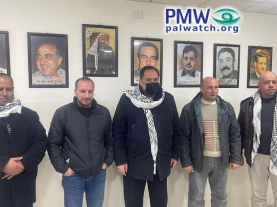 Fatah office boasts pictures of terrorists leaders and murderers