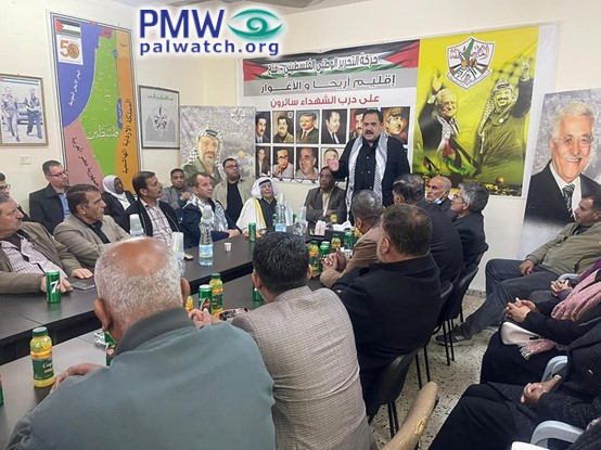 Fatah office features images on the walls of murderers, terrorists and maps that erase Israel