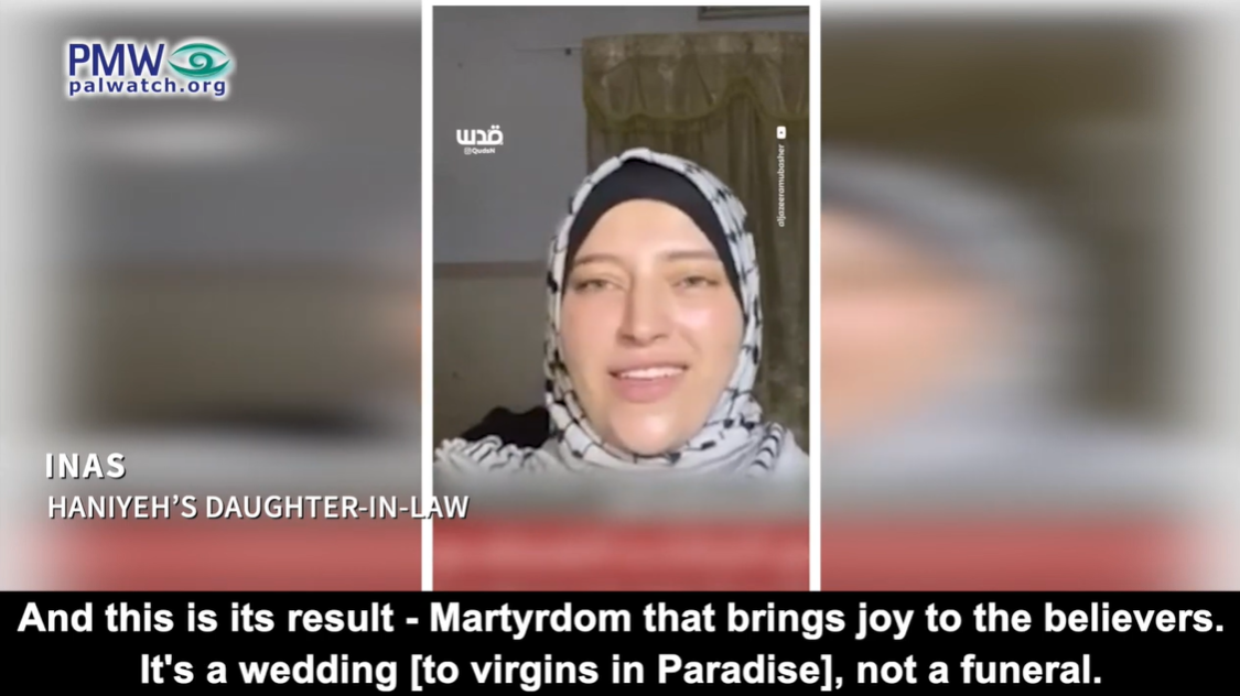 Ismail Haniyeh’s daughter-in-law can’t stop smiling over his death
