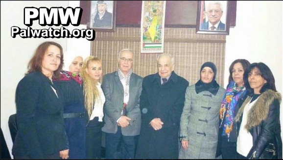 Map of "Palestine" erasing Israel displayed at event honoring Fatah Central Committee member