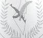 Le logo de l’Union des écrivains palestiniens : un fusil sur une carte de « la Palestine » qui raye Israël