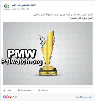 Sports logo authorized by Fatah official featured map of “Palestine” that includes all of Israel