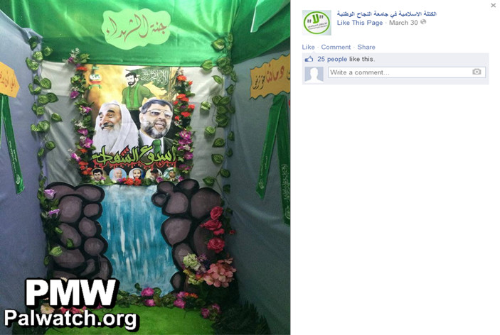 Exhibit at USAID-funded Palestinian university shows arch-terrorists in paradise