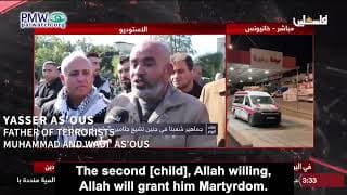 Palestinian father: I want my second son to die